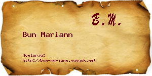 Bun Mariann névjegykártya