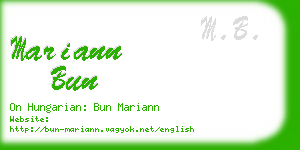 mariann bun business card